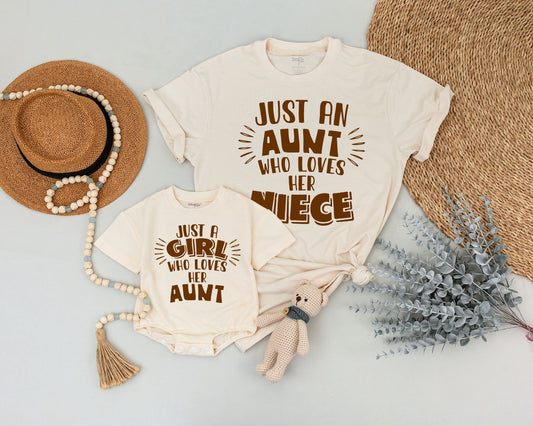 Personalized Aunt and Niece Matching Shirts Auntie and Me Outfits Set Just an Aunt Who Loves Her Niece Mother's Day Unique Gift