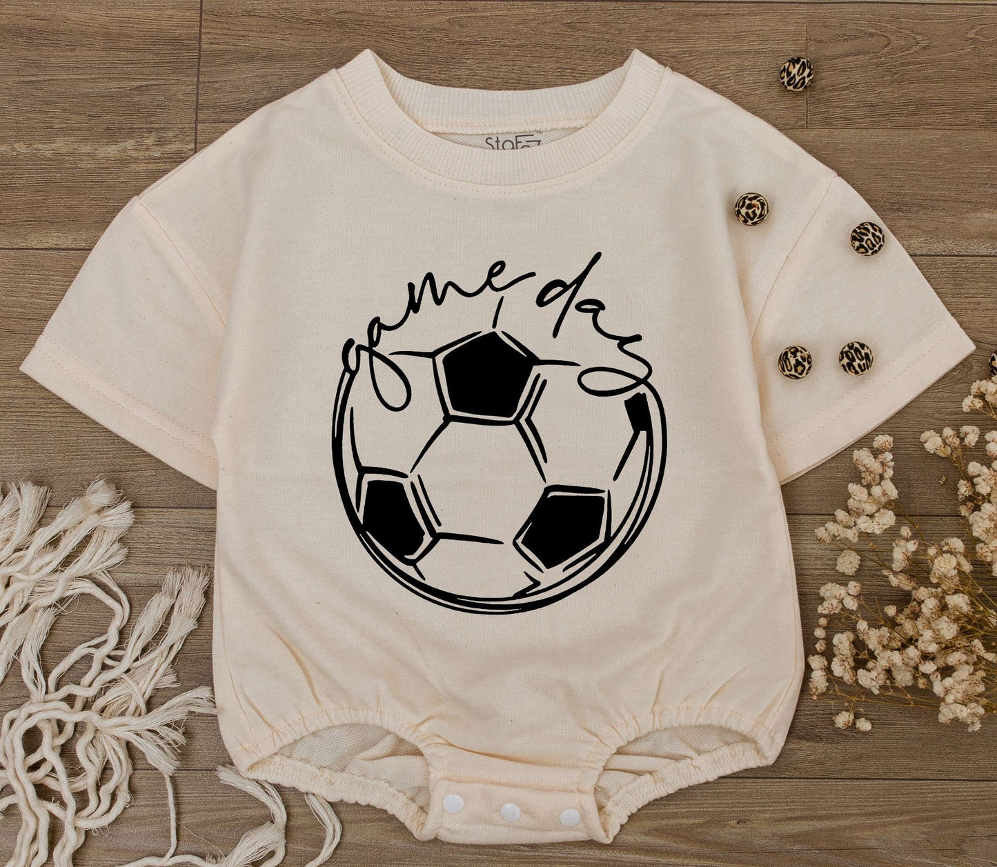 Cute Baby Boy Game Day Romper for Sports Season Soccer Baseball Football Outfit Newborn Toddler Jumpsuit Casual Tee Comfortable First Birthday Gift