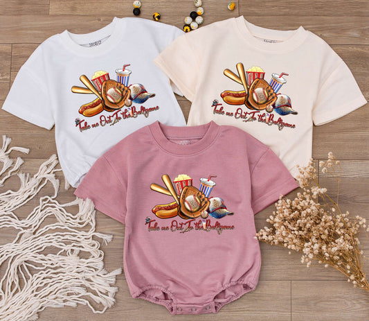 Playful Retro Baseball Baby Romper Hotdog Popcorn Print Newborn Bodysuit Outfit for Boys Girls Classic Summer Game Day Jumpsuit