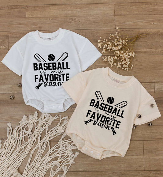 Baseball Is My Favorite Season Baby Romper Short Sleeve Toddler Tee Infant Bodysuit Kids Baseball Player Shirt Gift