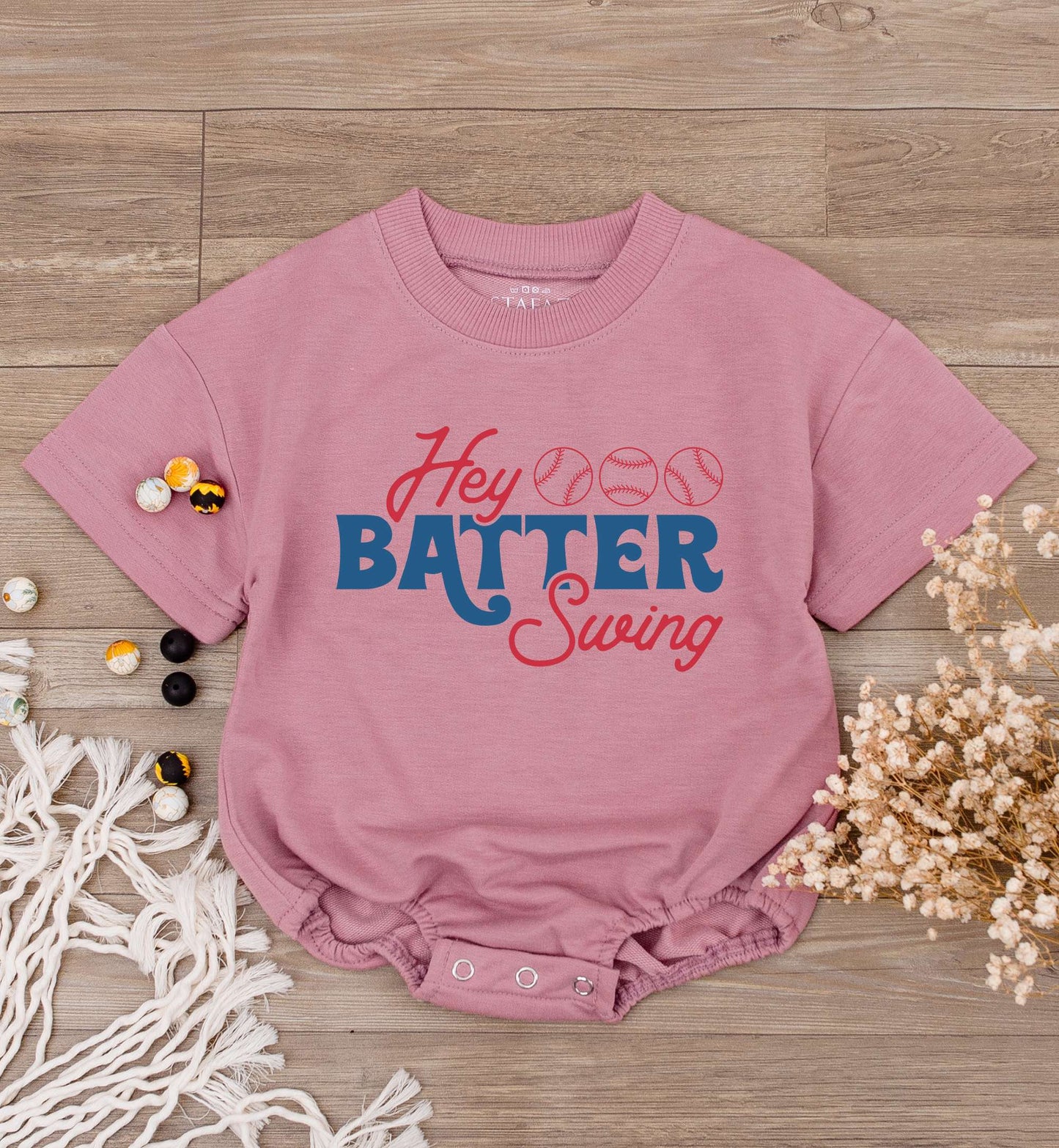 Hey Batter Batter Swing Retro Baseball Baby Romper Newborn Bodysuit Outfit Boy Girl Game Day Jumpsuit Cute First Birthday Gift Gender Neutral Summer Sport