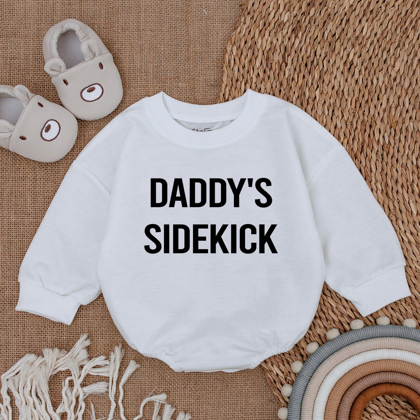 First Father's Day Daddy's Sidekick Baby Boy Romper Outfit Soft Comfortable Newborn Bodysuit Clothing Perfect New Dad Son Gift Idea