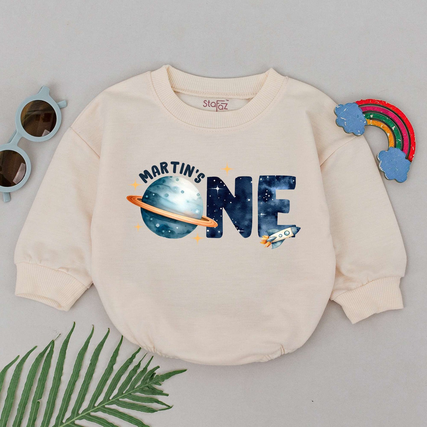 First Trip Around The Sun Baby Onesies, Unique Personalized Baby Gifts, Astronaut Space 1st Birthday Outfit