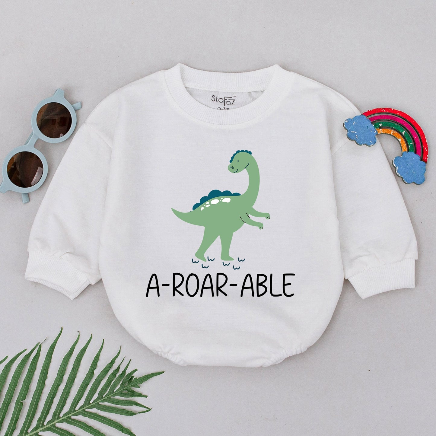 Aroarable Babysaurus Romper Cute Minimalist Dinosaur Baby Boy Outfit Soft Cotton Coming Home Baby Shower Mothers Day Gift