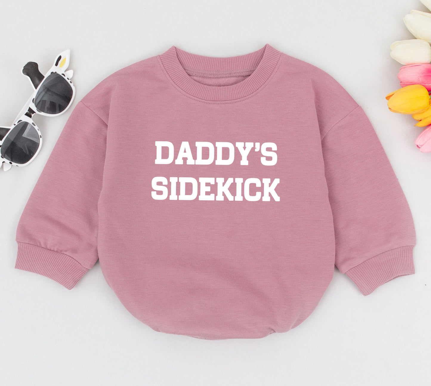 Daddy's Sidekick Bubble Romper for Baby Boys, Soft Cotton New Baby Gift, First Father's Day Outfit, Dad Son Clothes Modern Design