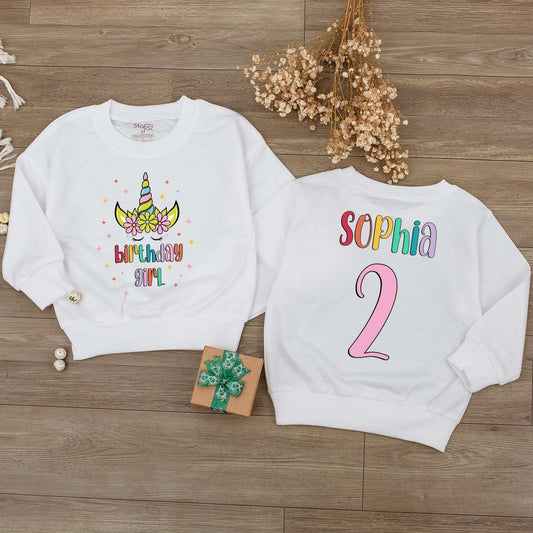 Personalized Rainbow Unicorn First Birthday Girl Bubble Romper with Flowers Custom Name Number One Baby Newborn Shower Gift Adorable Outfit