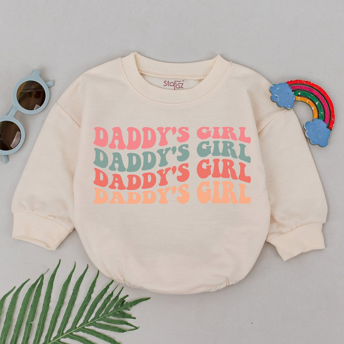 Daddy's Girl Baby Romper, Wavy Design, Father's Day Gift for Daughter, Newborn Girl Outfit, Baby Shower Gift, Coming Home Clothes