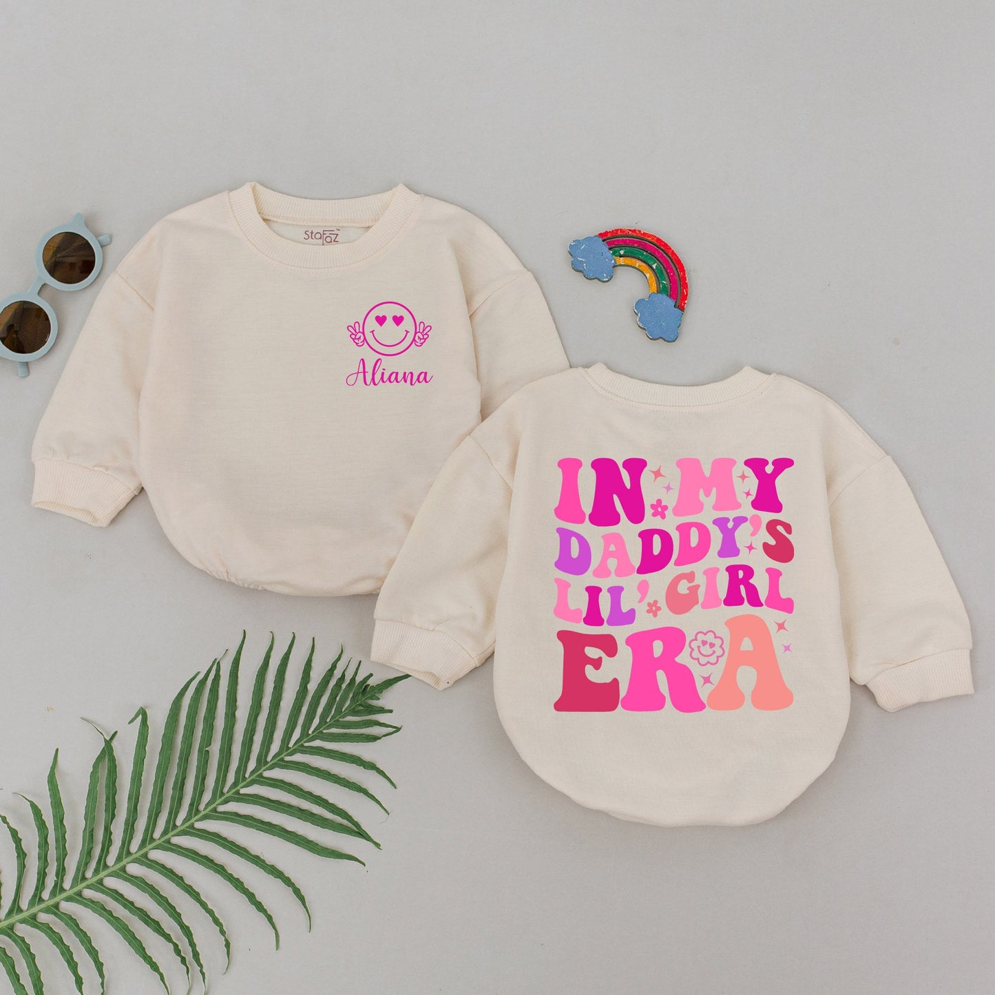 In My Daddy's Lil' Girl Era Baby Girl Romper, Pink Retro Style Outfit for First Father's Day or Baby Shower Gift, Cute Newborn Infant Apparel