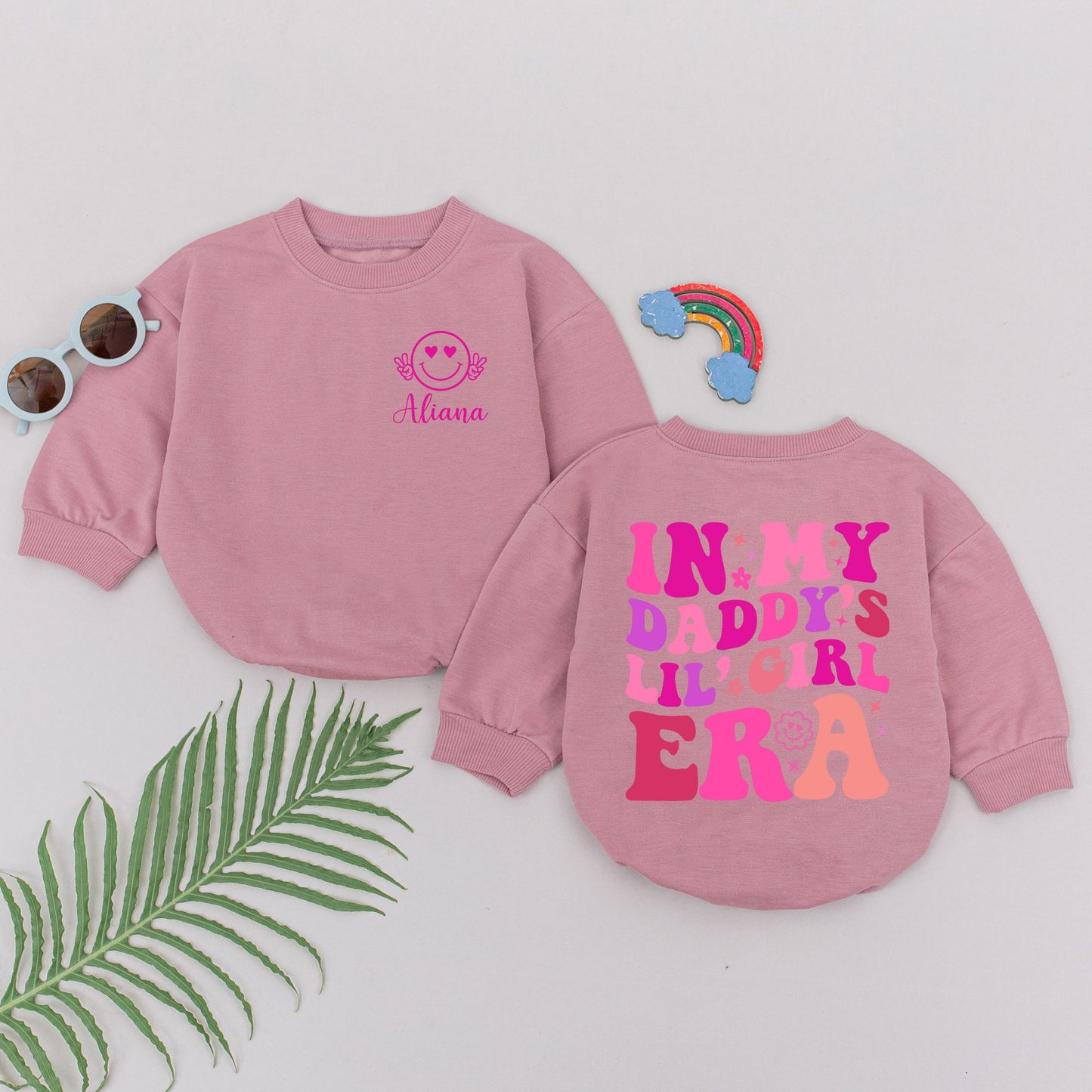 In My Daddy's Lil' Girl Era Baby Girl Romper, Pink Retro Style Outfit for First Father's Day or Baby Shower Gift, Cute Newborn Infant Apparel