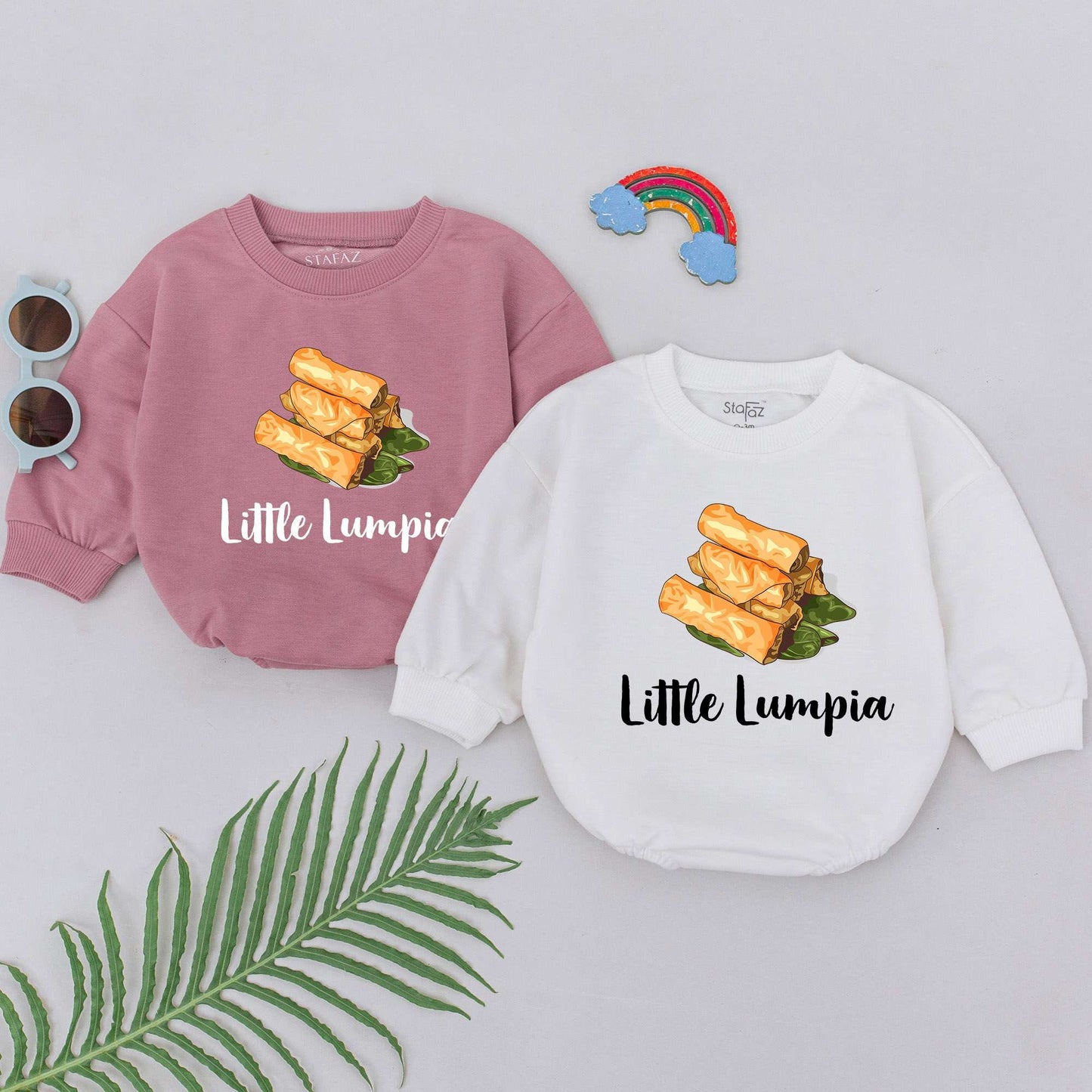 Little Lumpia Baby Romper: Sweet Filipino Food Bodysuit for Boys and Girls! Pastry Outfit, Foodie Gift, Minimalist Design Baby Shower Gift (136 chars)