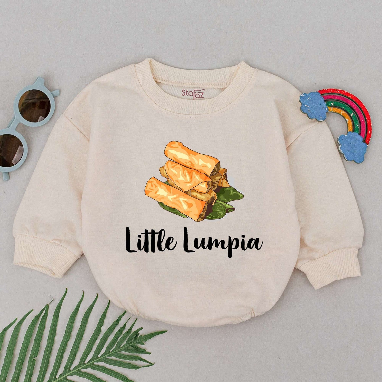 Little Lumpia Baby Romper: Sweet Filipino Food Bodysuit for Boys and Girls! Pastry Outfit, Foodie Gift, Minimalist Design Baby Shower Gift (136 chars)