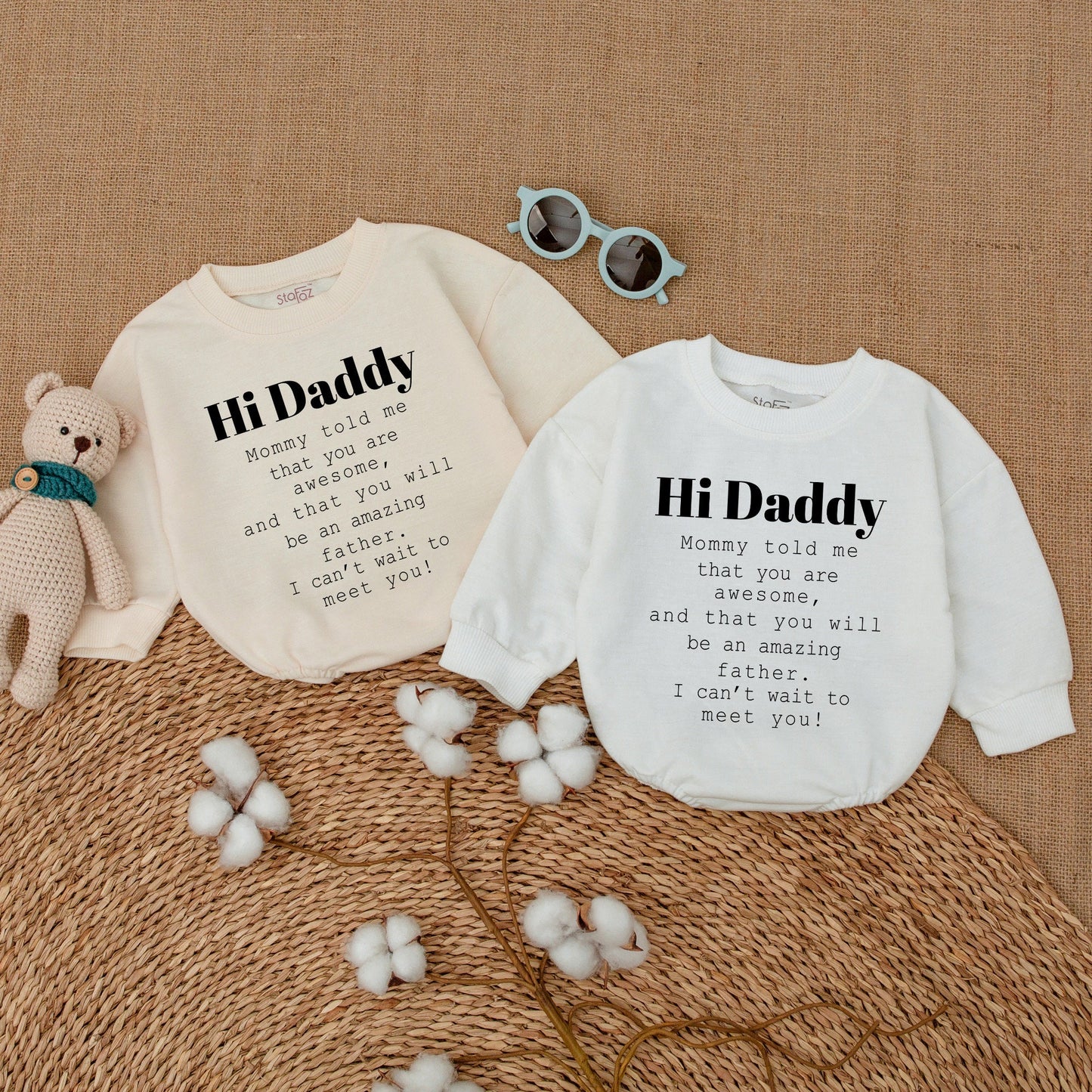 Hi Daddy Baby Bodysuit Awesome Father Announcement Gift Sweet Minimalist Newborn Coming Home Outfit Gender Neutral Baby Shower Present