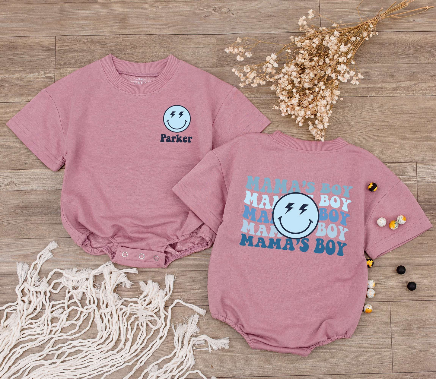 Custom Mama's Boy Baby Bubble Romper Cute Newborn Outfit Sweet Mother's Day Gift Baby Shower Present for Mom Kids Clothing