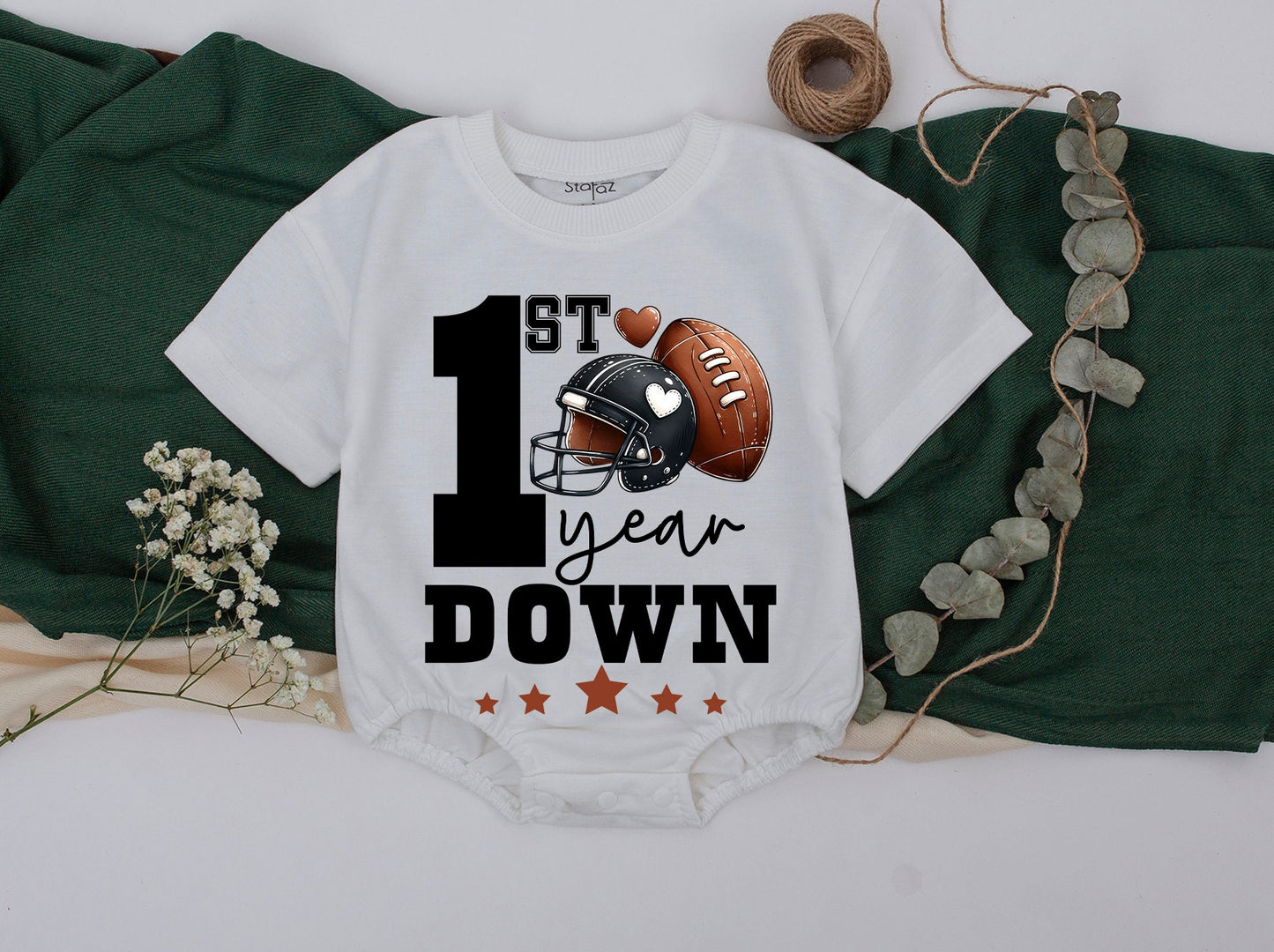 Football First Birthday Matching Family Shirts 1st Year Down Birthday Outfit 1st Down Football Celebration for Dad Mama Sister