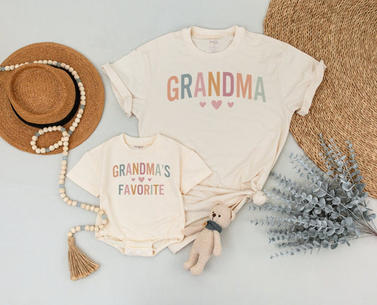 Matching Grandma's Favorite Shirts Pastel Colors Baby Toddler Girl Gift New Grandma First Mother's Day Outfit Soft Comfortable Cotton