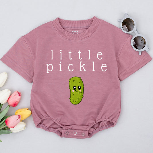 Cute Little Pickle Baby Jumpsuit, Funny One Piece for Vegan Babies, Dill & Vegetable Gift, Soft & Comfortable Cotton Romper Toddler Girl