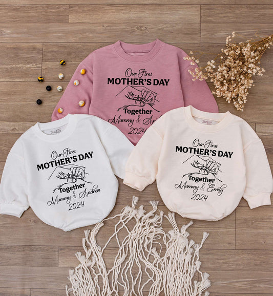 Personalized 1st Mother's Day Baby Romper – Custom Name Bodysuit