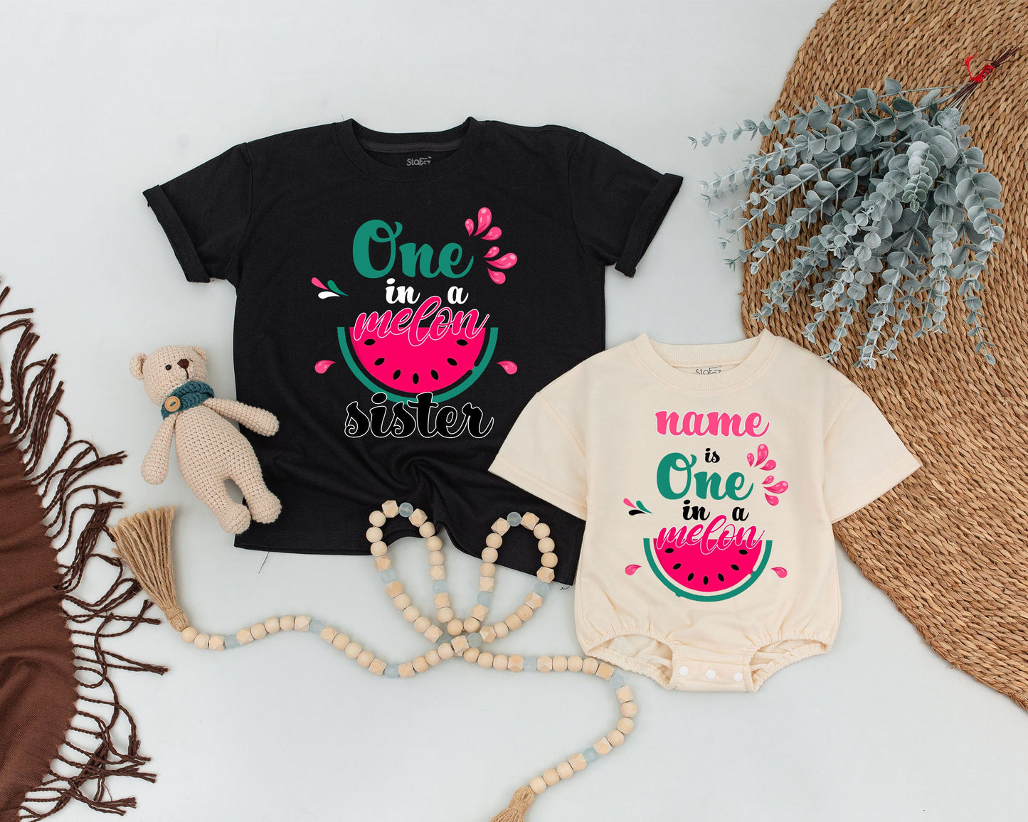 One in a Melon Family Birthday Shirts Matching Watermelon Outfit Mommy and Me Dad Brother Sister Birthday Girl Boy 1st Celebration Summer Party Tees