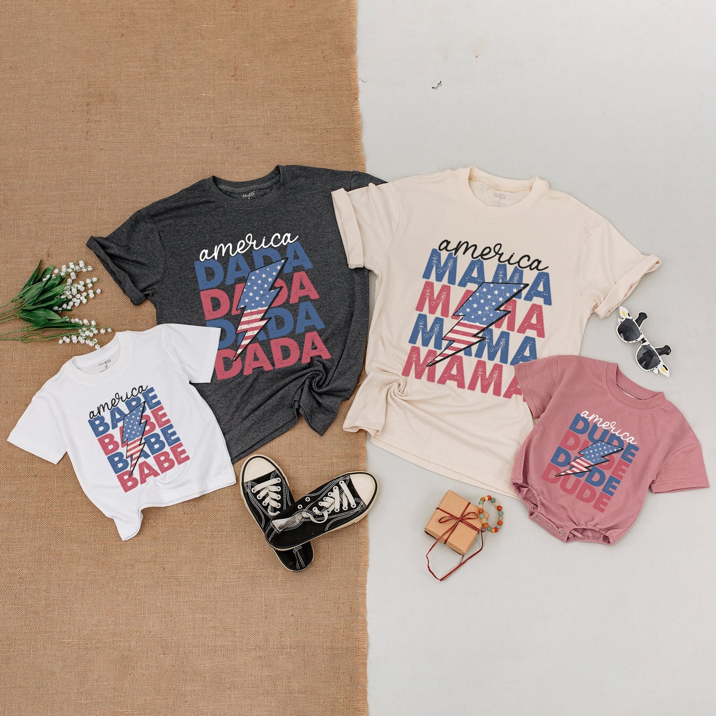 Patriotic Family Shirts: American Spirit, Matching 4th of July Outfits