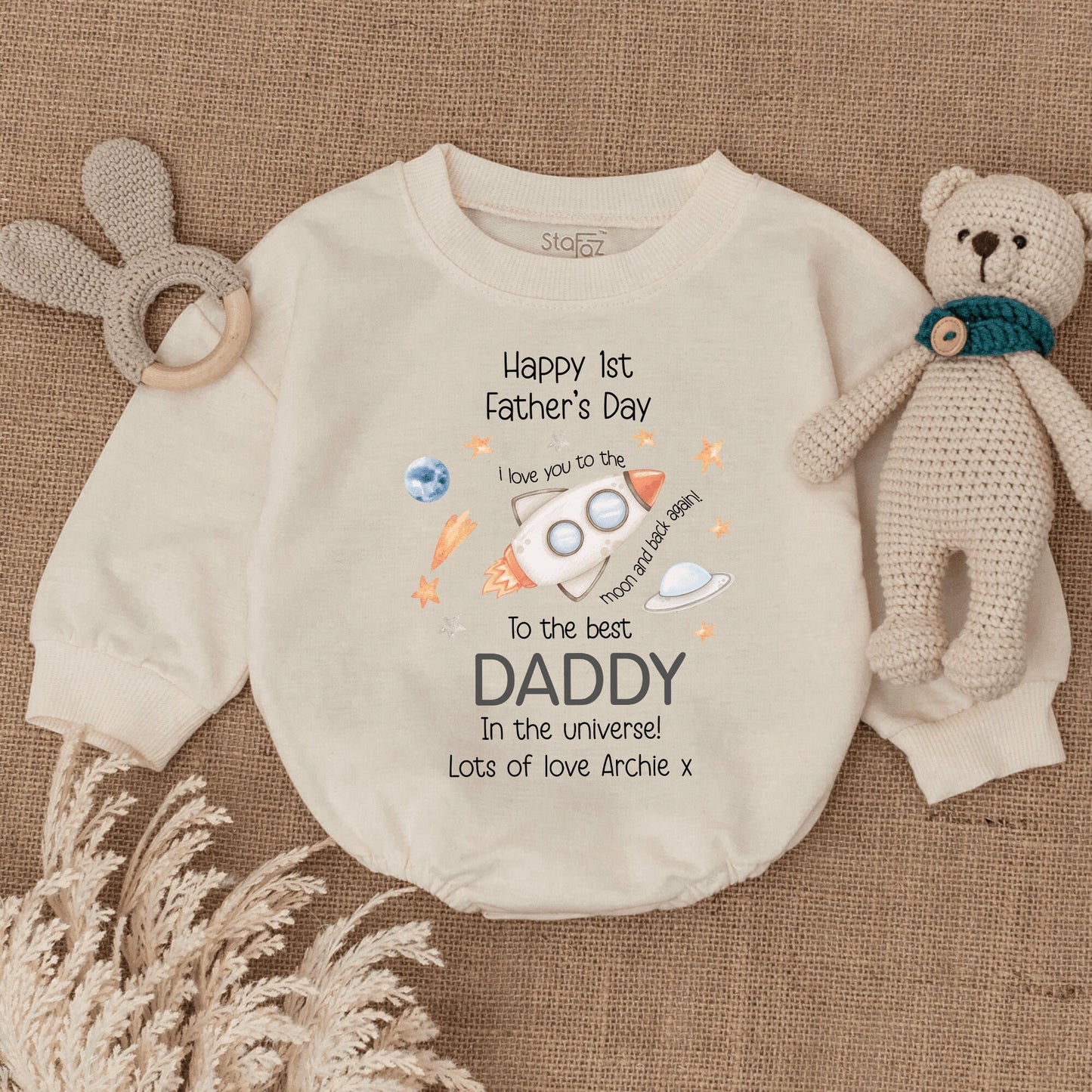 New Dad Gift: Personalized 1st Father's Day Baby Bodysuit Outfit