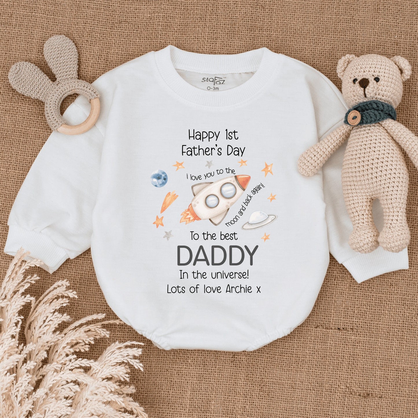 New Dad Gift: Personalized 1st Father's Day Baby Bodysuit Outfit
