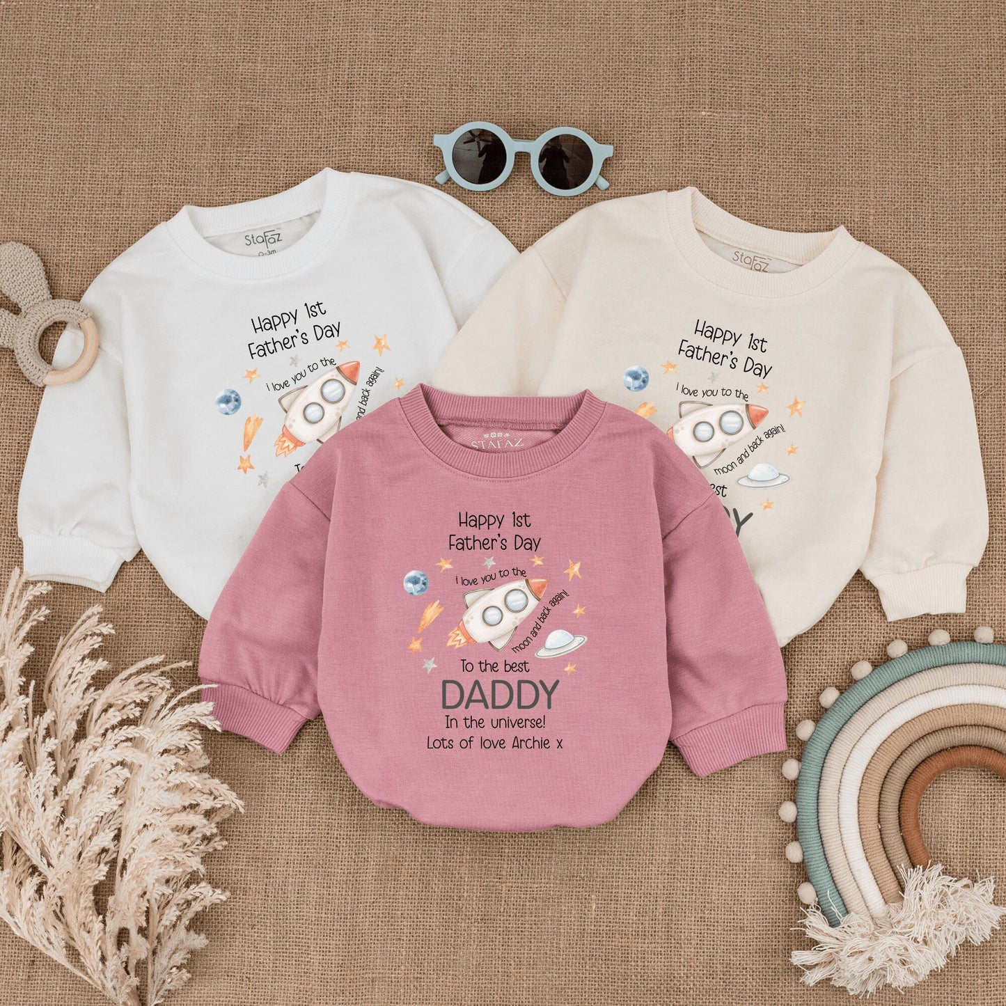 New Dad Gift: Personalized 1st Father's Day Baby Bodysuit Outfit