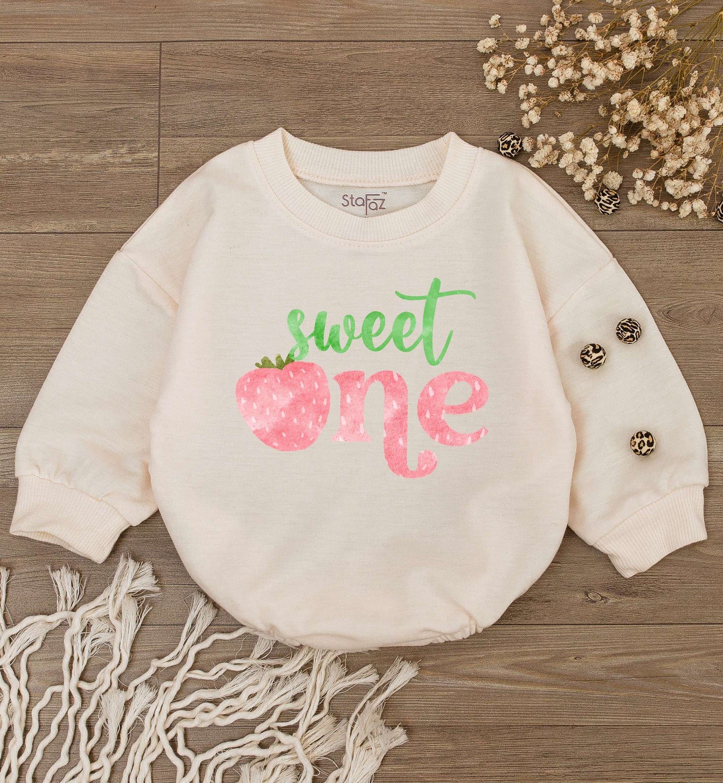 Retro Strawberry Romper, Gender Neutral Baby Outfit, Birthday Gift