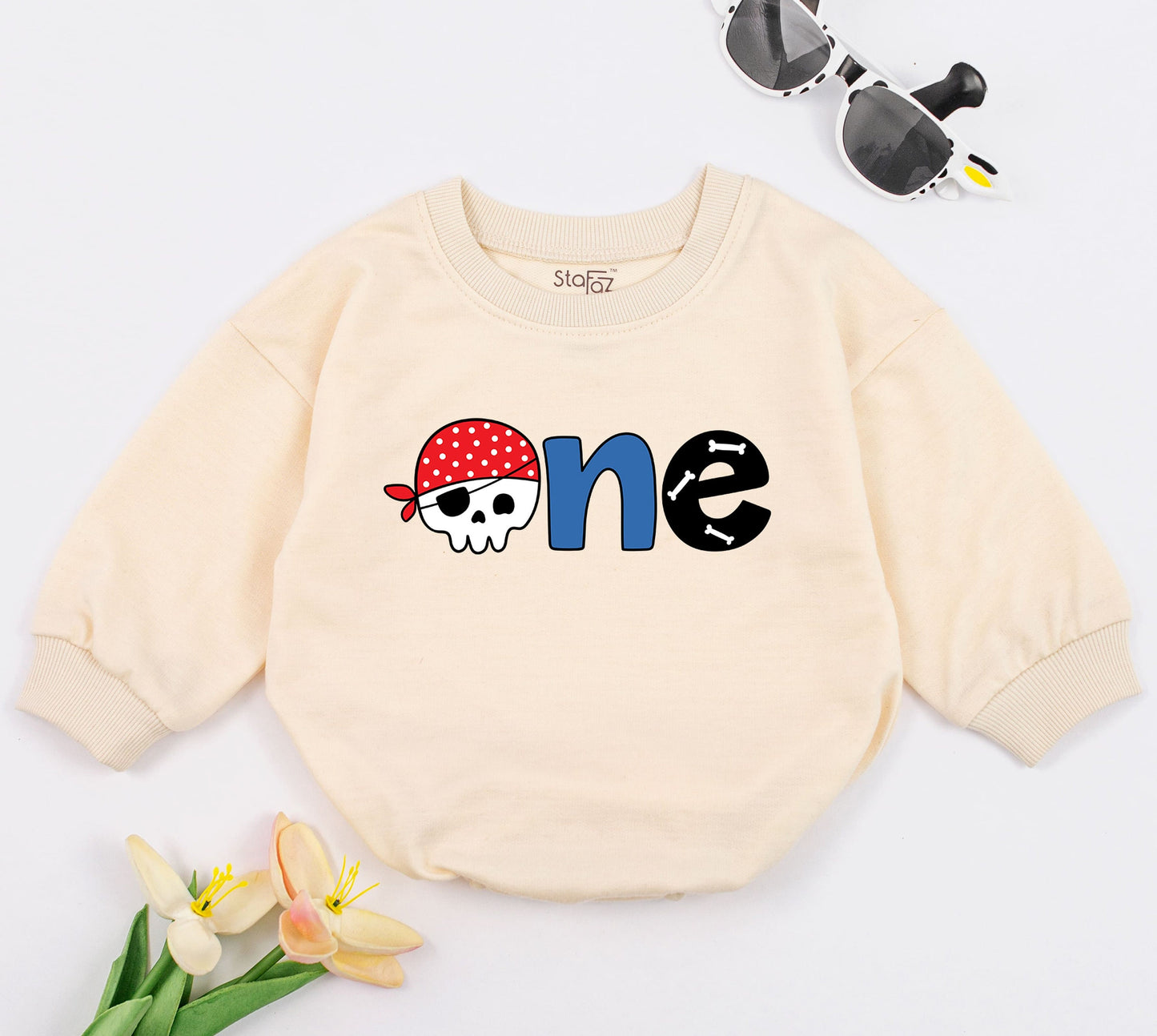 1st Birthday Pirate Baby Romper – Personalized Infant Bodysuit Gift