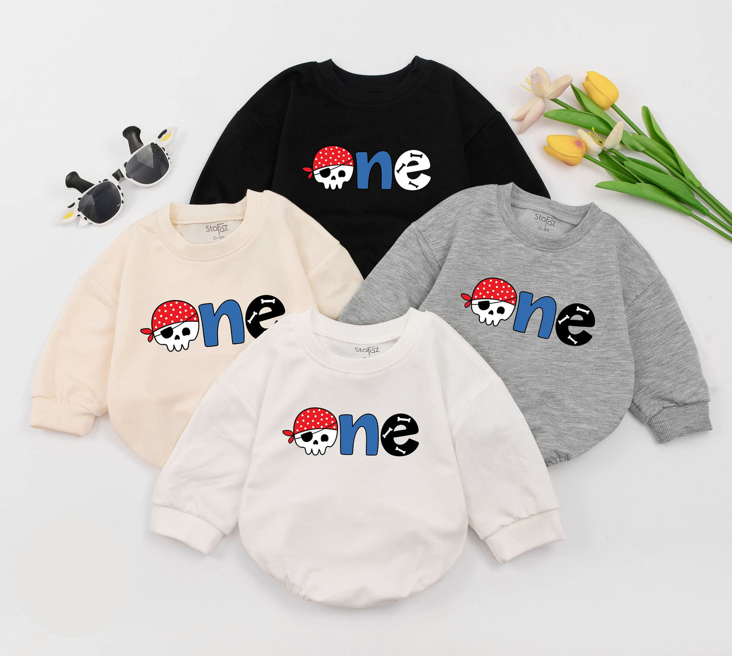 1st Birthday Pirate Baby Romper – Personalized Infant Bodysuit Gift