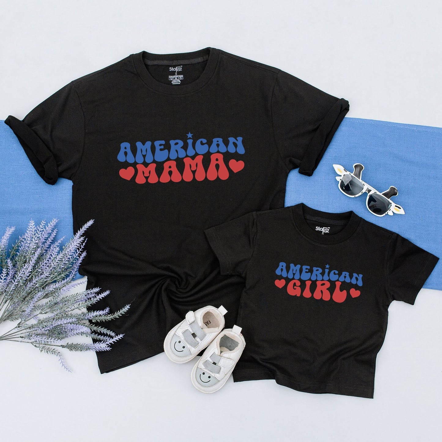 4th of July Mommy & Me Tees: American Mama & Babe Matching Outfits