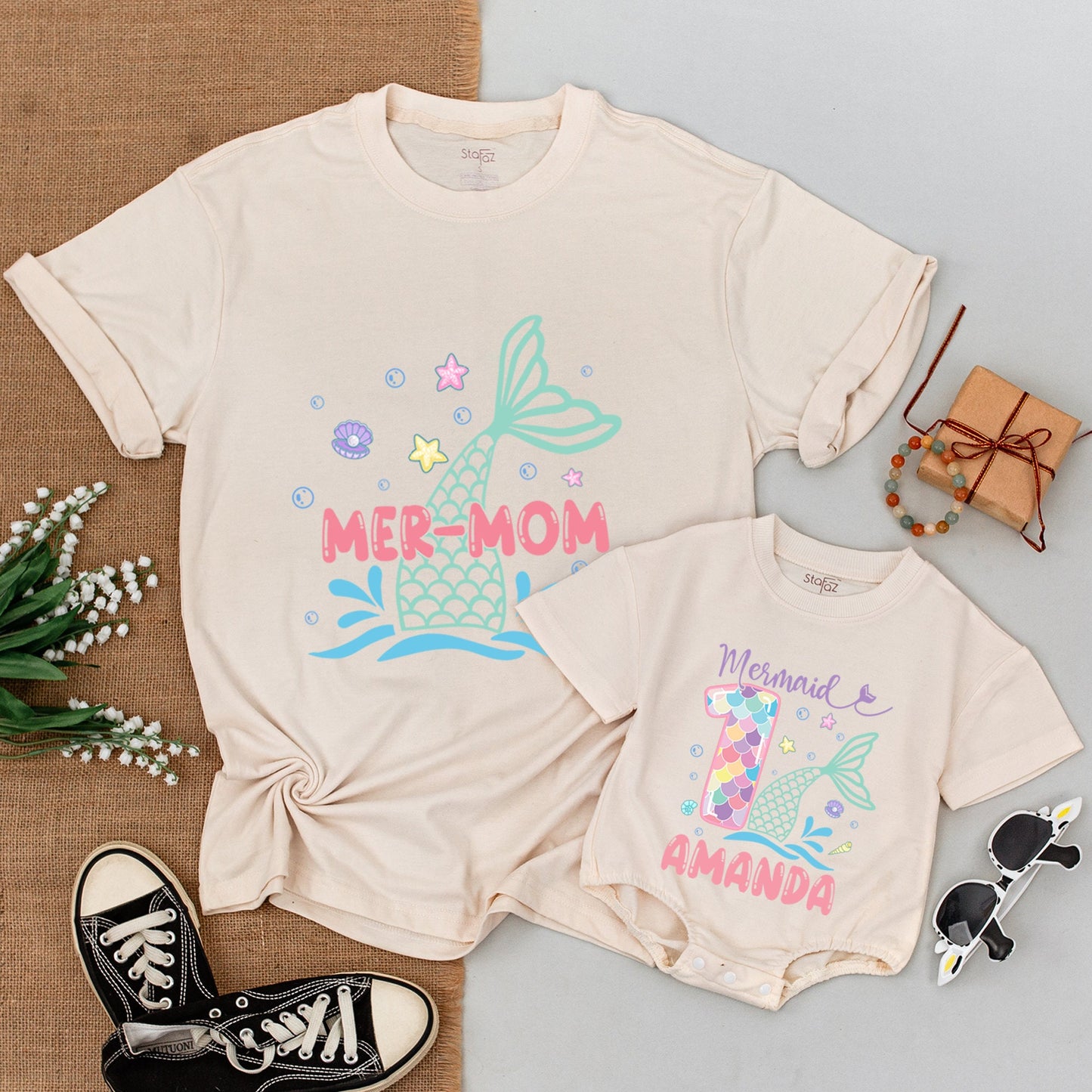 Mermaid Family Outfits: Custom Baby & Matching Birthday Shirts