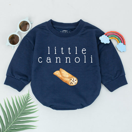 Little Cannoli Baby Romper, Sweet Italian Pastry Bodysuit, Foodie Gift for Newborn Boy or Girl, Minimalist Outfit for a Delicious Arrival! (137 chars)