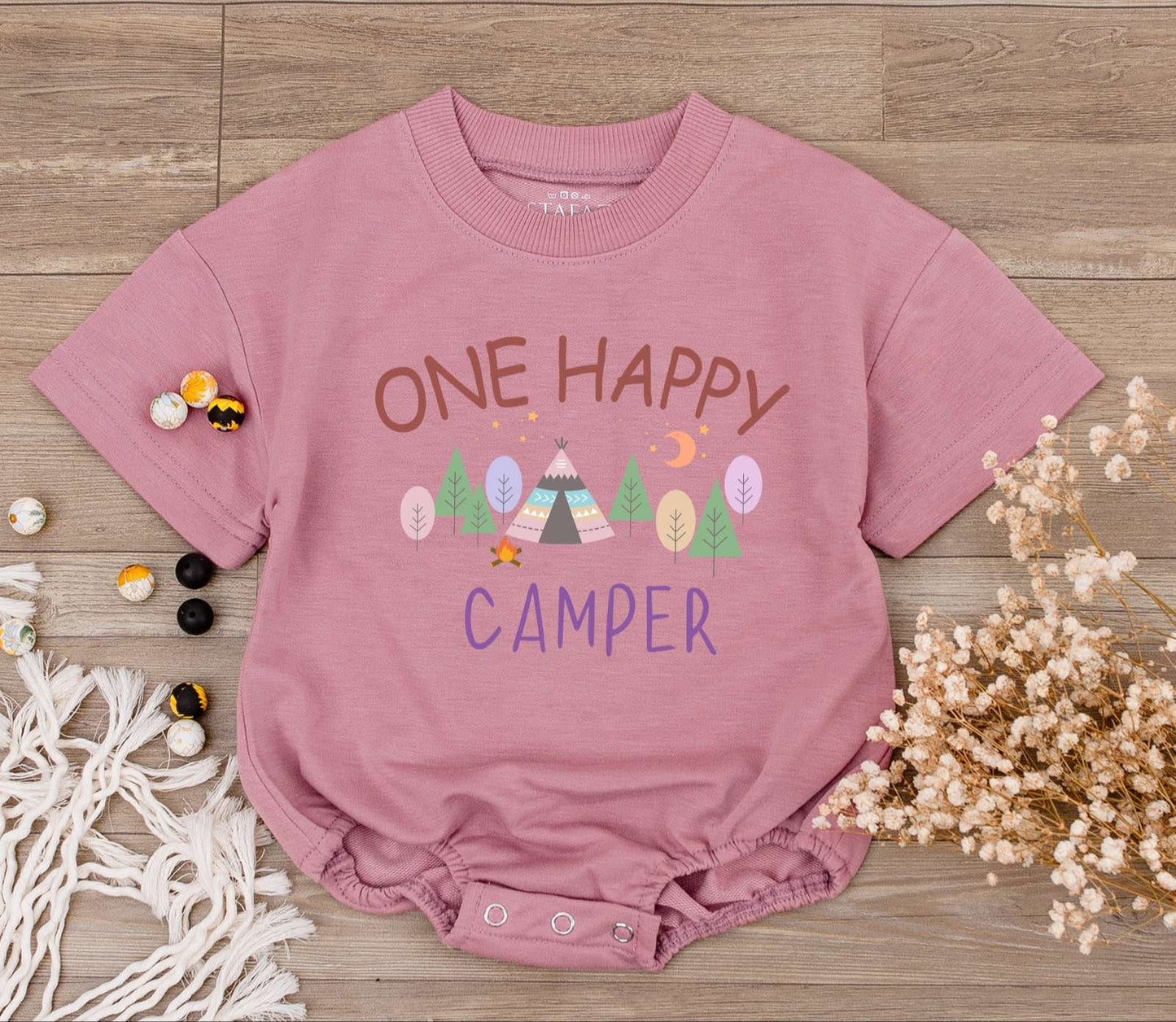 Happy Camper Romper: First Birthday & Baby Shower Adventure Outfit