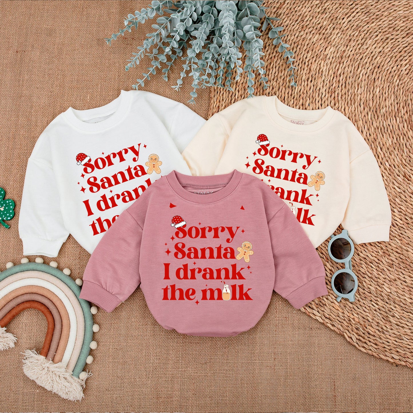 Sorry Santa I Drank The Milk Baby Romper Cozy Christmas Bodysuit for First Christmas Holiday Outfit Long Sleeve Infant Clothes Festive Season