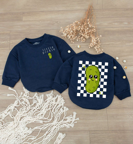Adorable Kawaii Little Pickle Baby Romper Bodysuit Funny Jumpsuit One Piece Green Checkered Design Soft Comfortable Vegan Outfit
