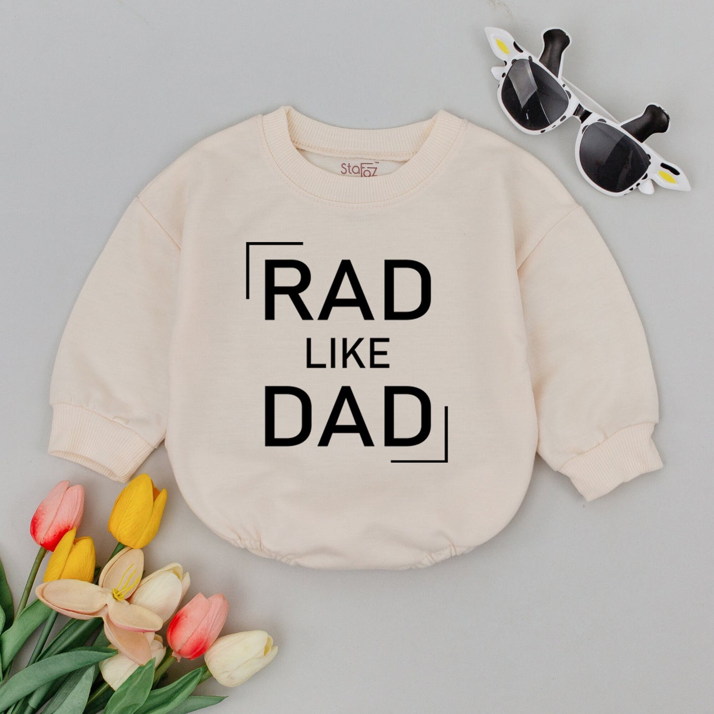 Rad Like Dad Baby Romper Gender Neutral Bodysuit First Father's Day New Dad Gift Soft Comfortable Newborn Infant Outfit Baby Shower Present