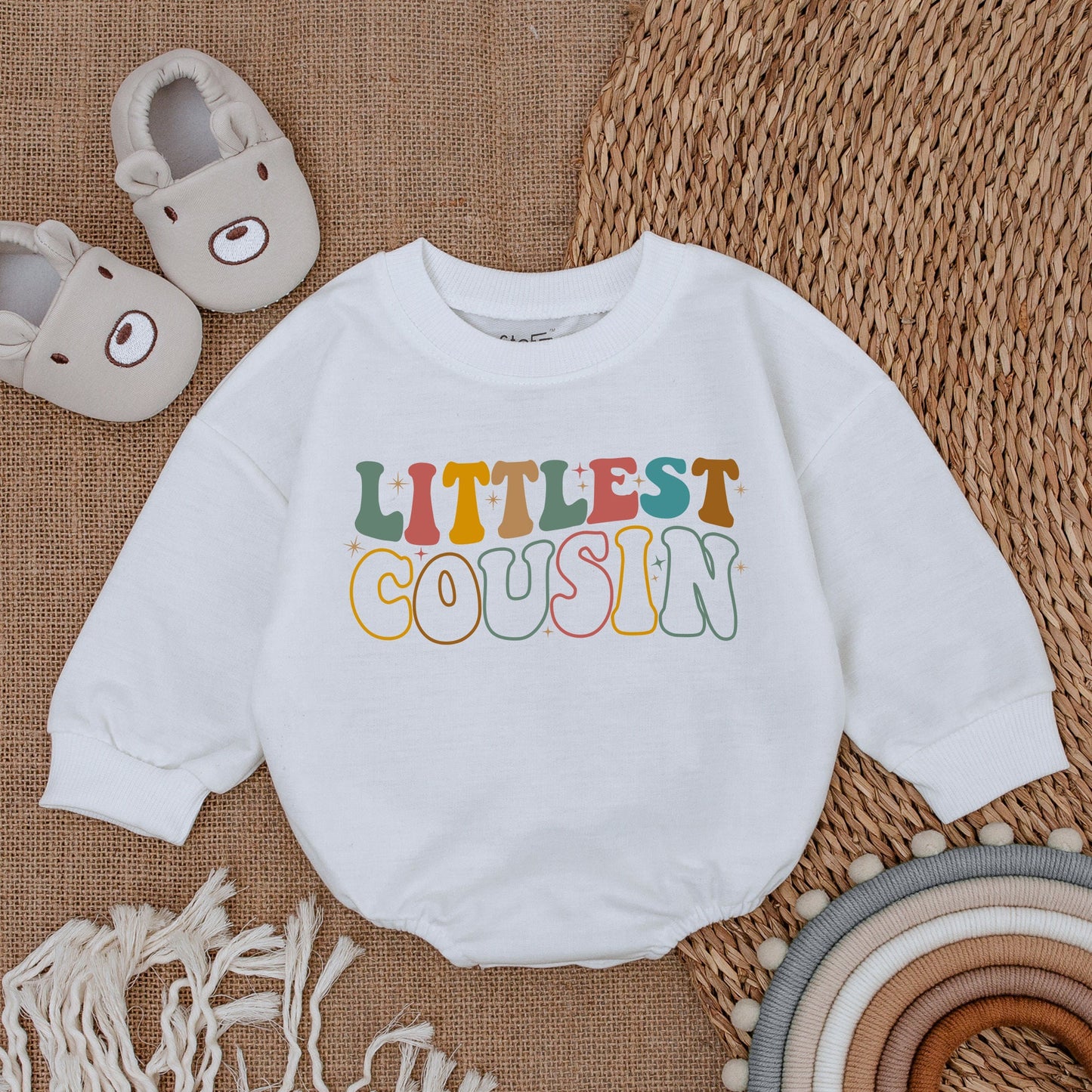 Little Cousin Baby Romper Cute Matching Cousin Outfit Adorable Newborn Bodysuit Lil Cousin Gift for Baby Shower Family Matching Clothes