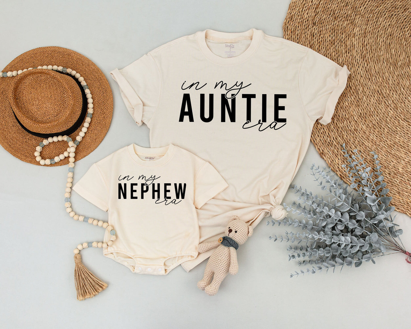 In My Auntie Era Shirt Matching Auntie Nephew Niece Baby Outfit Personalized Aunt Gift Retro Style Comfortable Black Text Design