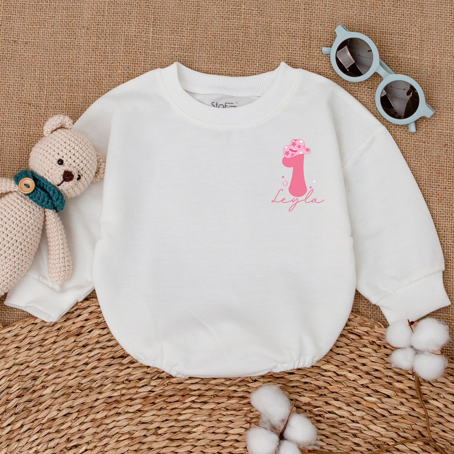 Personalized Baby Girl Howdy I'm The Birthday Girl Romper, 1st Birthday Cowgirl Outfit First Rodeo Celebration Bodysuit Western Bubble Romper Baby Shower Gift
