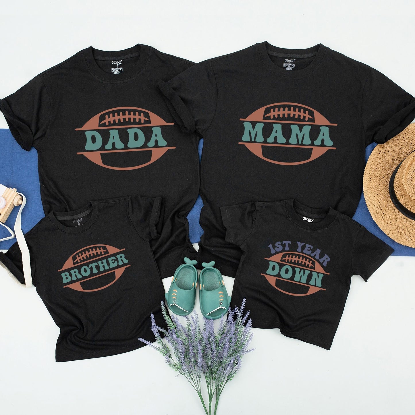 Matching Family Football First Birthday Shirts for 1st Birthday Boy perfect Mommy and Me birthday party outfit soft comfortable celebration tees