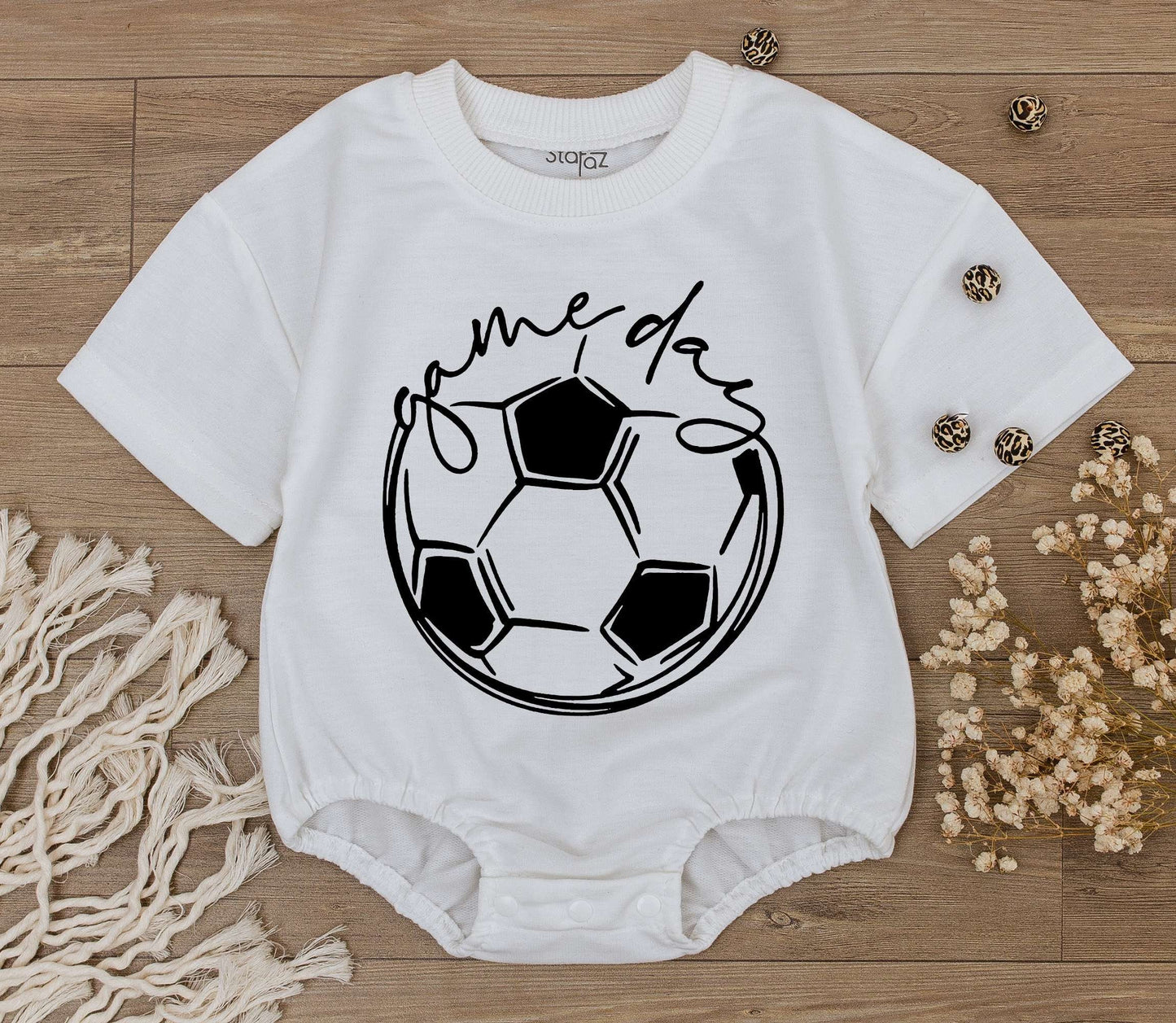 Cute Baby Boy Game Day Romper for Sports Season Soccer Baseball Football Outfit Newborn Toddler Jumpsuit Casual Tee Comfortable First Birthday Gift