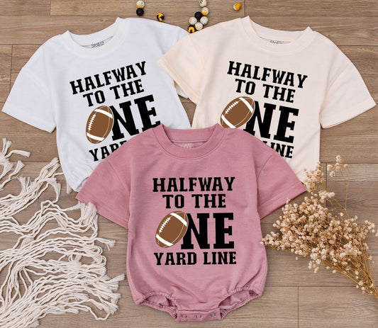 Halfway to One Football Baby Romper for Boys Half Birthday Outfit Six Month Celebration Gift Bodysuit Comfortable Infant Clothing