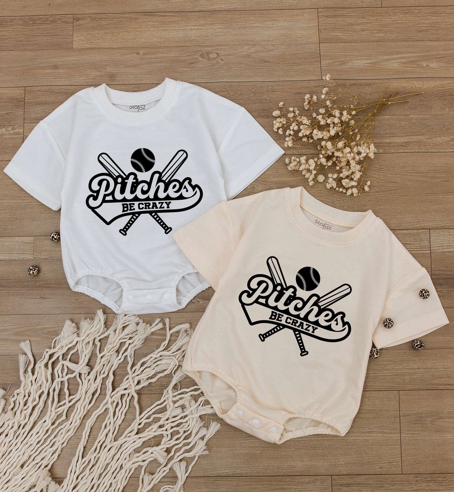 Pitches Be Crazy Baby Romper Short Sleeve Baseball Fan Outfit Funny Game Day Toddler Tee Infant Bodysuit Sport Season Gift Summer Wear