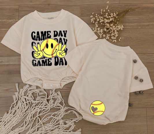 Retro Baseball Baby Romper Game Day Bodysuit for Baby Boy Short Sleeve Summer Sports Natural Comfortable Infant Clothing Baby Shower Gift