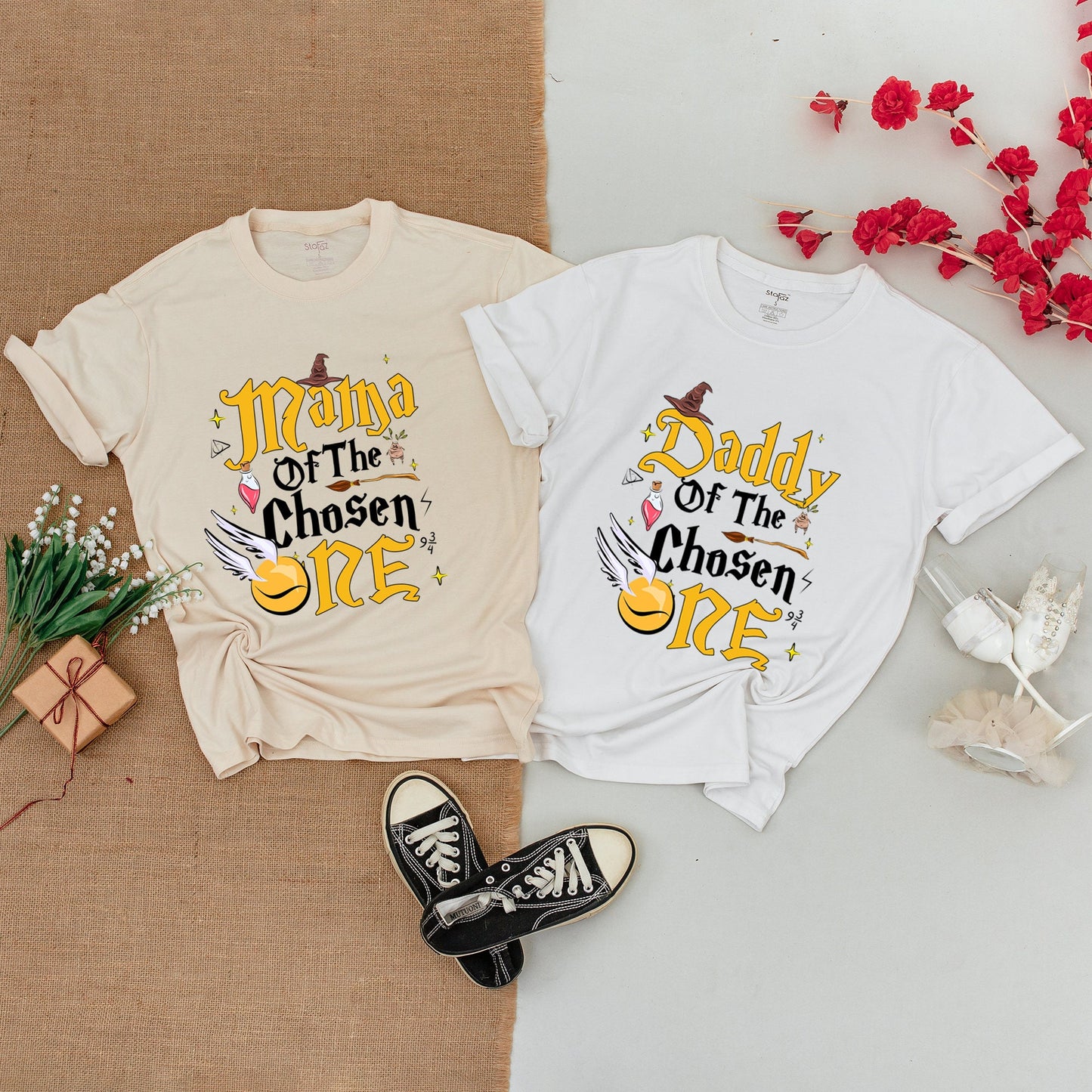 The Chosen One Birthday Shirt for Baby Boy and Family Matching Outfits Magical Wizard First Birthday Party Celebration Bodysuit