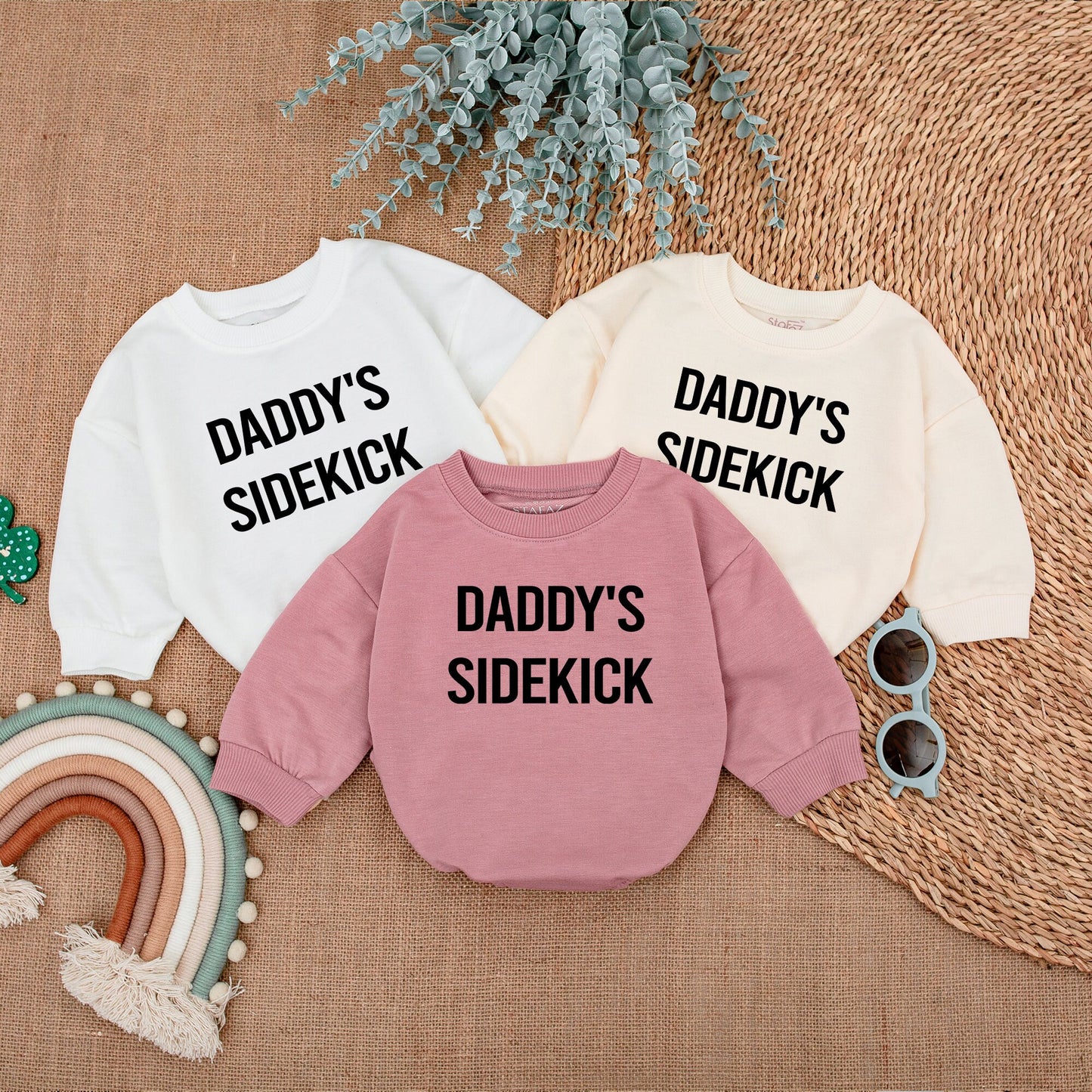 First Father's Day Daddy's Sidekick Baby Boy Romper Outfit Soft Comfortable Newborn Bodysuit Clothing Perfect New Dad Son Gift Idea