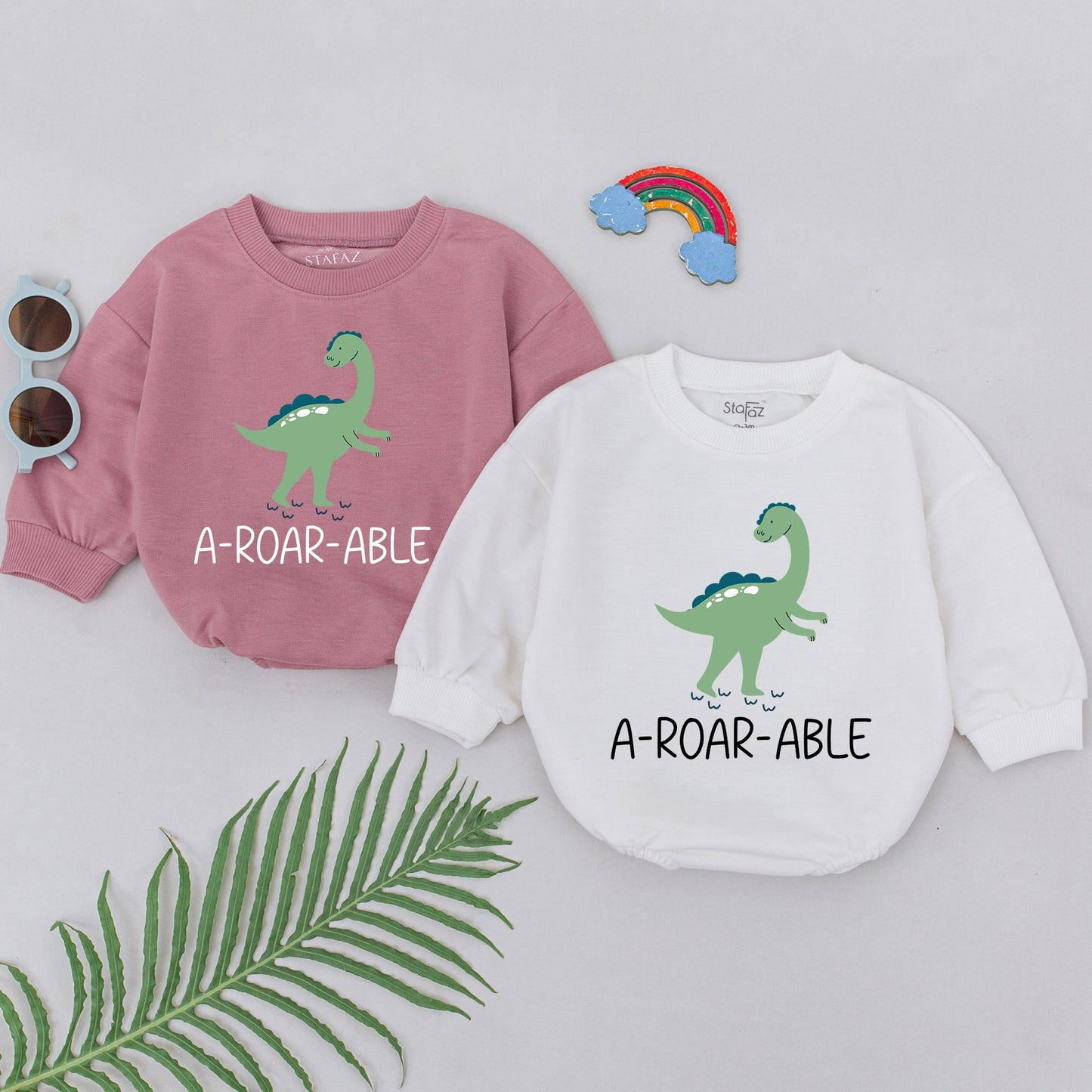 Aroarable Babysaurus Romper Cute Minimalist Dinosaur Baby Boy Outfit Soft Cotton Coming Home Baby Shower Mothers Day Gift
