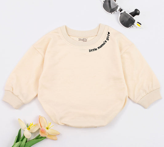 Little Mama's Girl Sweet White Heart Bubble Romper for Baby Girl First Mother's Day Newborn Outfit Comfortable Shower Gift Mother Daughter