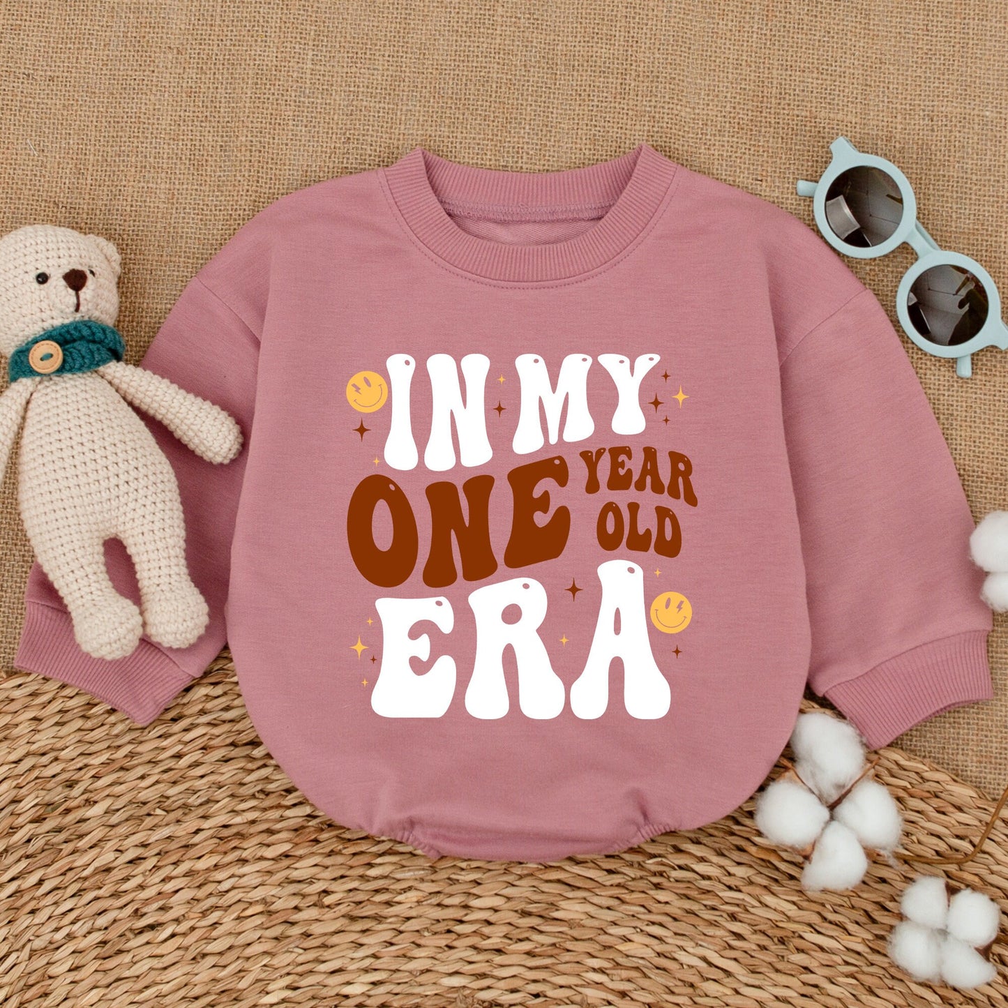 Sweet First Birthday Romper for One Year Old Baby Girl or Boy Celebration Outfit Mommy and Me Sweatshirt Bodysuit Gift