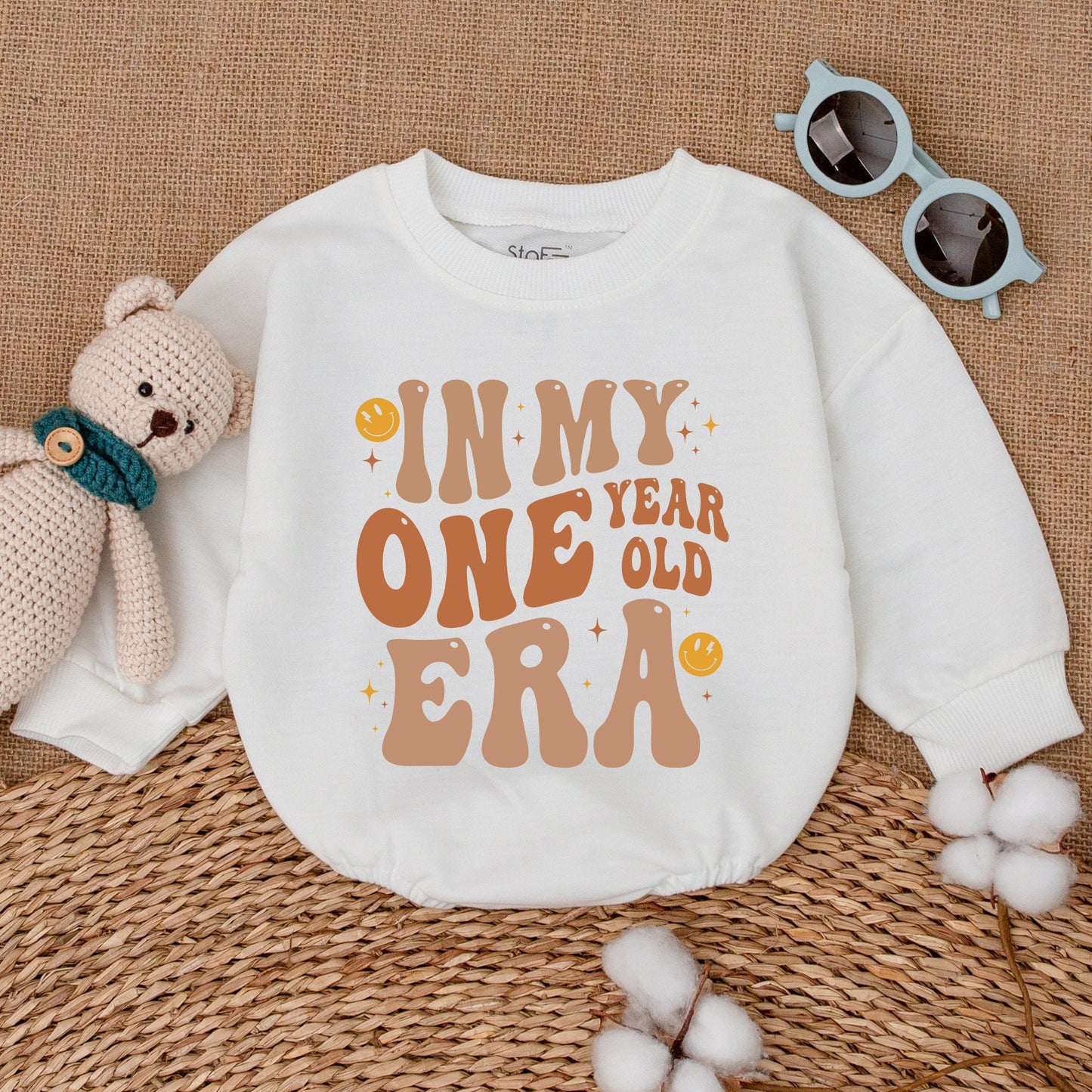 Sweet First Birthday Romper for One Year Old Baby Girl or Boy Celebration Outfit Mommy and Me Sweatshirt Bodysuit Gift